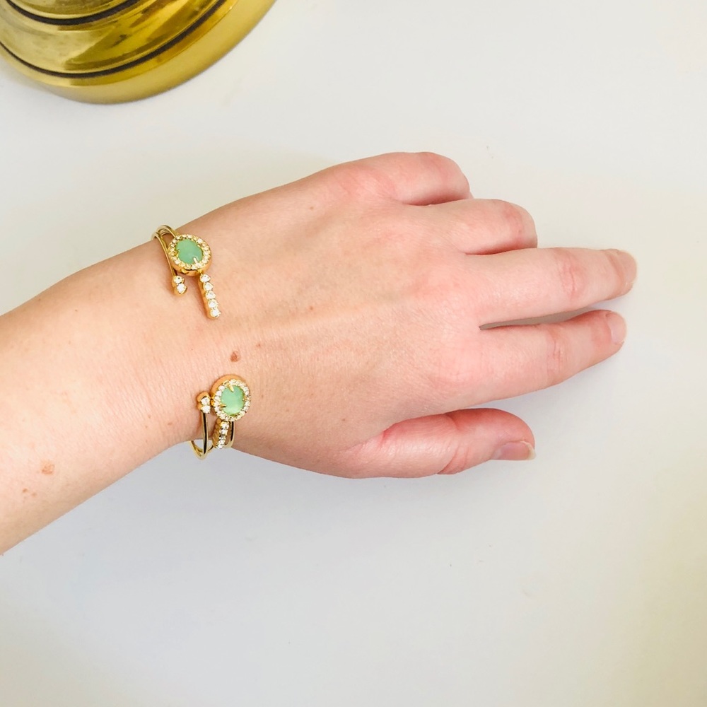 Turquoise and Gold Bracelet Set - Picture 2 of 3
